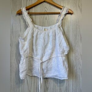 Harper Heritage White Textured Sleeveless Top Size L EUC
